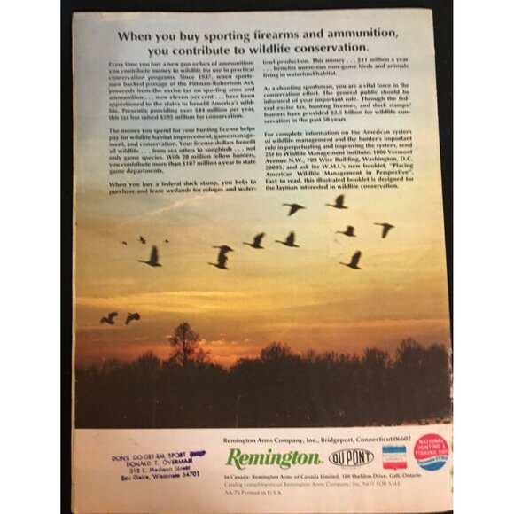 Remington Sporting Firearms & Ammunition VINTAGE 1975 Catalog - Picture 6 of 6
